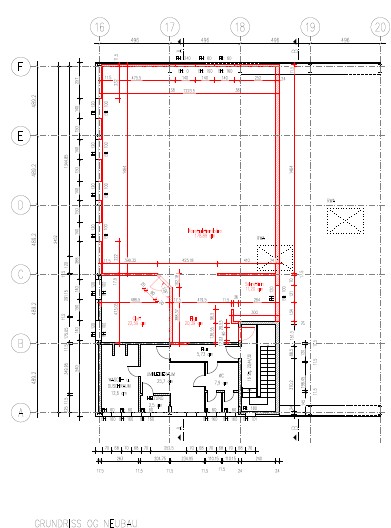 Grundriss-Skizze vom Büro OG der Immobilie Industriehalle in Krostitz